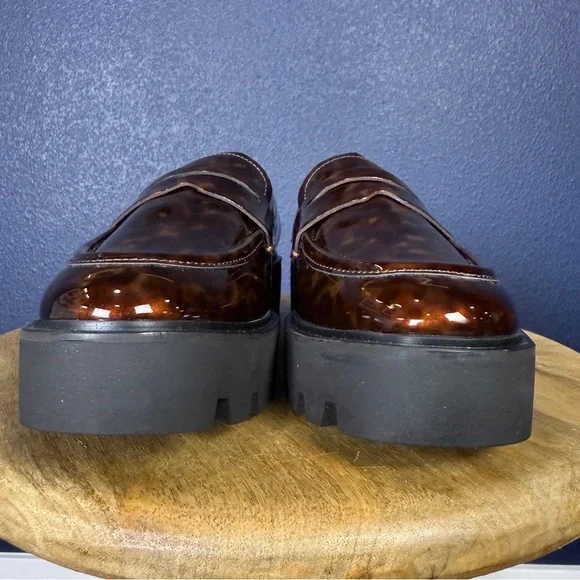 Franco Sarto NWOT Tortoise Shell "Balin" Lug Sole Penny Loafer, Size 9 - Picture 5 of 9
